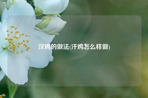 汉鸡的做法(汗鸡怎么样做)