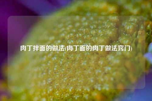 肉丁拌面的做法(肉丁面的肉丁做法窍门)